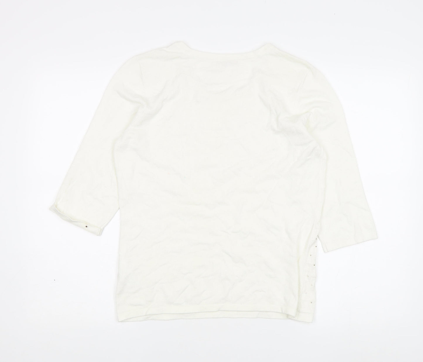 Anna Rose Women’s White Studded T-Shirt, Size M