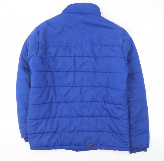 Lee Cooper Men's Blue Puffer Jacket M with Zip Pockets