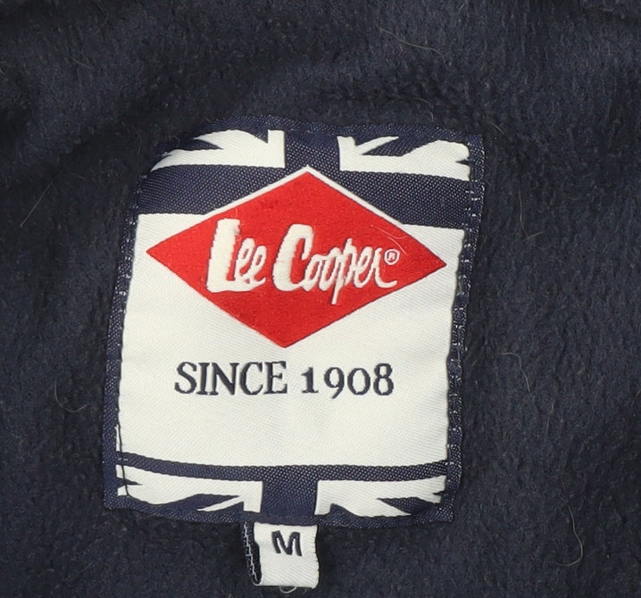 Lee Cooper Men's Blue Puffer Jacket M with Zip Pockets