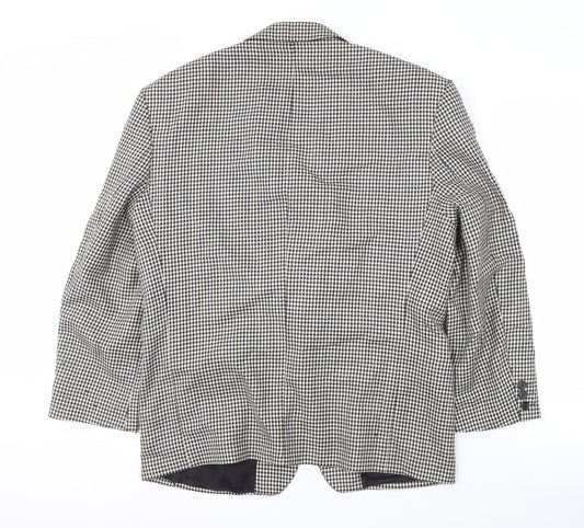 Pinstripe Men's Check Blazer, Grey, Size 40, Business Wear