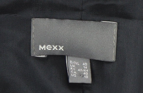 Brand and care label for Mexx Women's Black Pinstripe Blazer UK, size 10