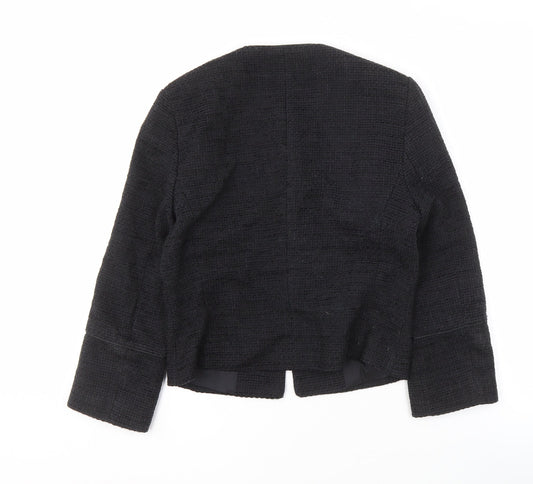 Esprit Women's Black Jacket Size 8, Tweed Zip