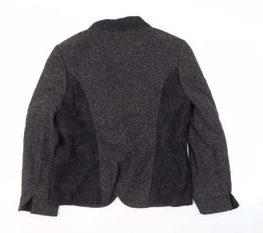 Marcona Women's Black Blazer Size 12, Three-Button, Notch Lapel