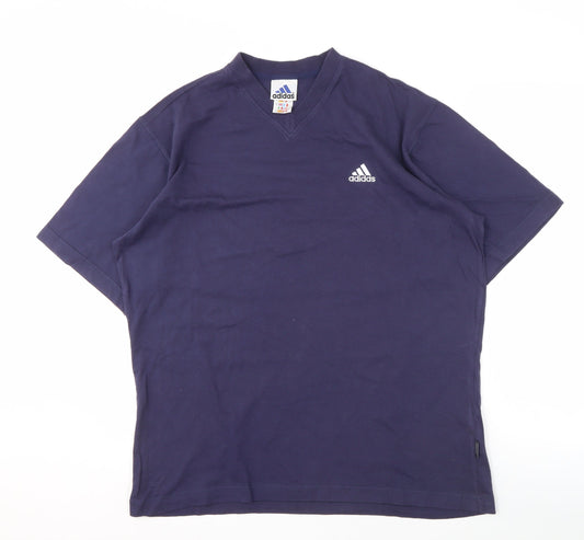 Mens UK Size XL adidas Blue Cotton T-Shirt