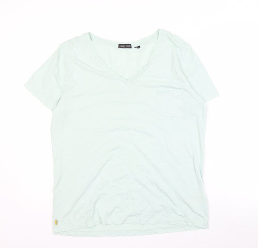 Superdry Women’s Green V-Neck T-Shirt Size 14