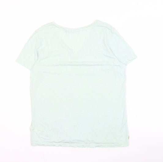 Superdry Women’s Green V-Neck T-Shirt Size 14