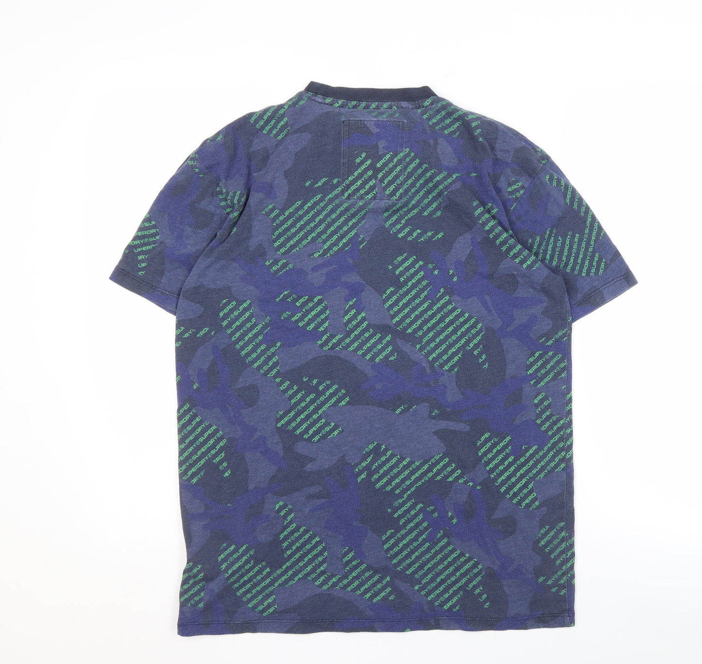 Superdry Men's Blue Camouflage T-Shirt XS