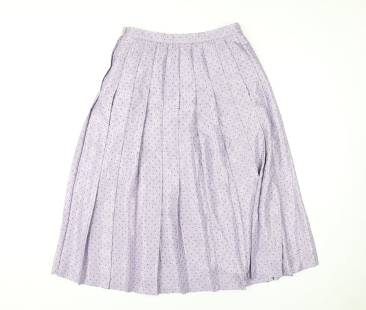 Country Casuals Women's Purple Pleated Midi Skirt Size 14