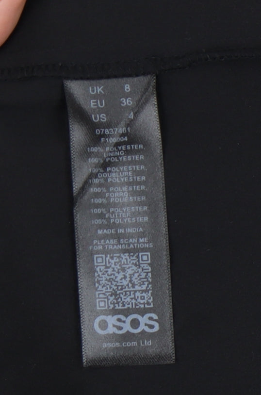 Close-up detail of ASOS Women's Black High Neck Sleeveless Top -, size 8