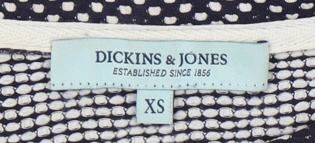 Dickins & Jones Women's Black XS Geometric Knit Top