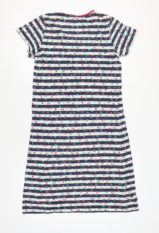 Damart Women's Multicoloured Striped Cotton Nightshirt S