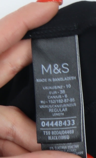 Brand and care label for Marks & Spencer Black Pencil Skirt, size 10, Elegant