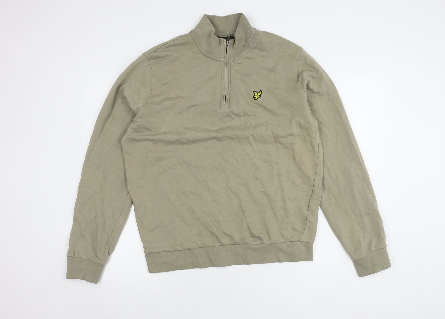 Lyle & Scott Men's Green 1/4 Zip Sweatshirt - L