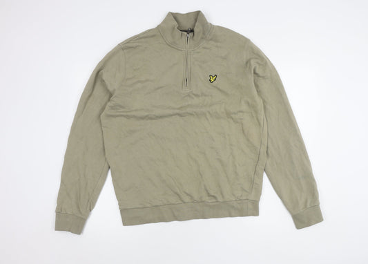 Lyle & Scott Men's Green 1/4 Zip Sweatshirt - L