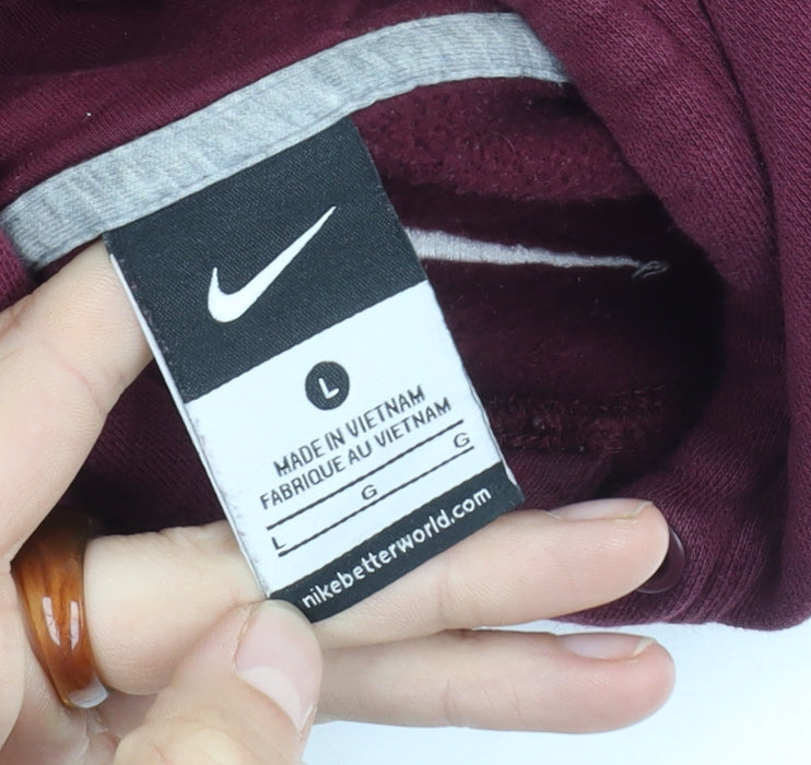 Nike Men's Red Pullover Hoodie L Fleece Graphic