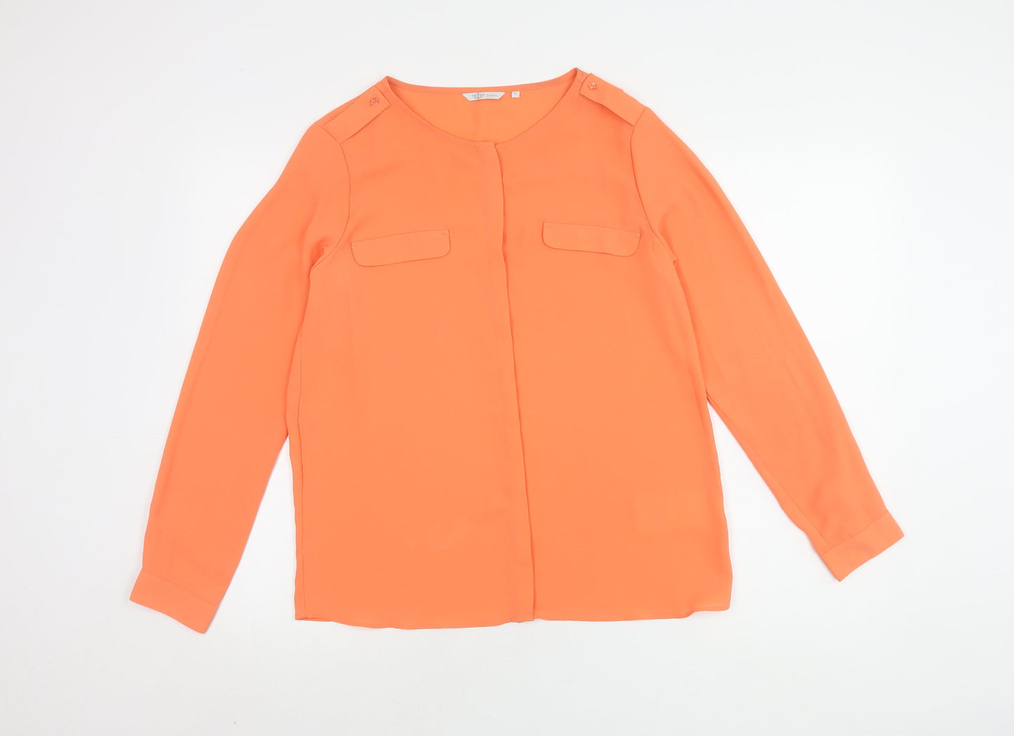 Dockers Women's Orange Blouse Size S Long Sleeve Casual
