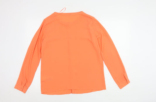 Dockers Women's Orange Blouse Size S Long Sleeve Casual
