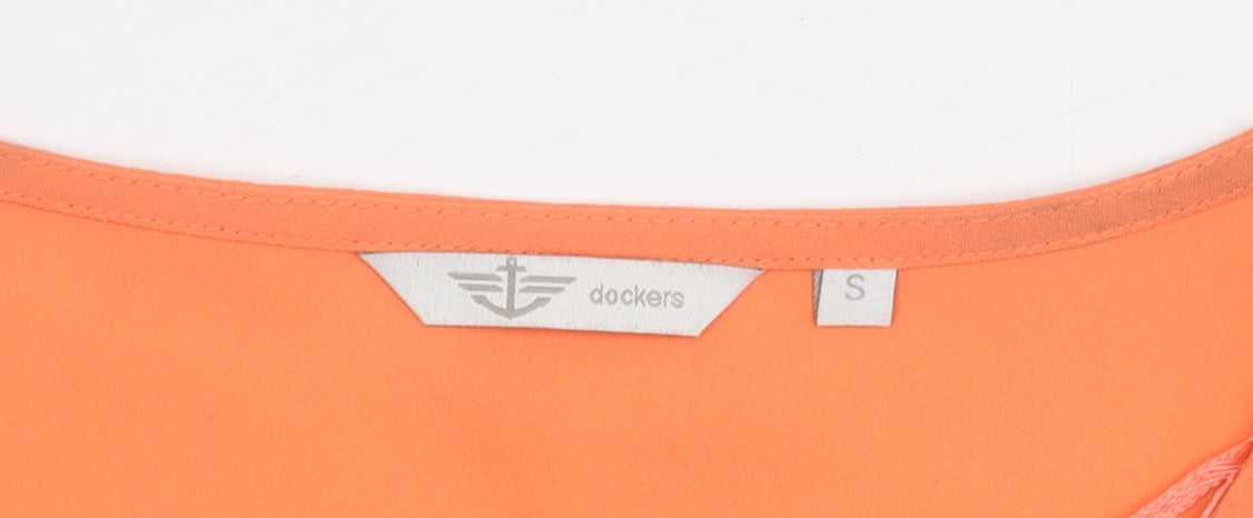 Dockers Women's Orange Blouse Size S Long Sleeve Casual