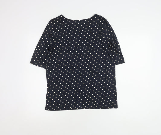 Hobbs Women's Blue Polka Dot Blouse, Size S, Casual