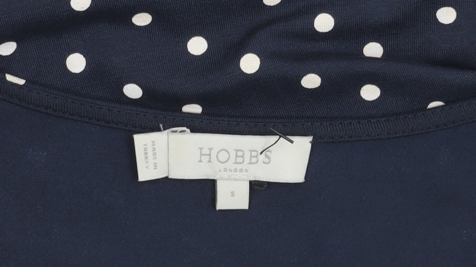 Hobbs Women's Blue Polka Dot Blouse, Size S, Casual