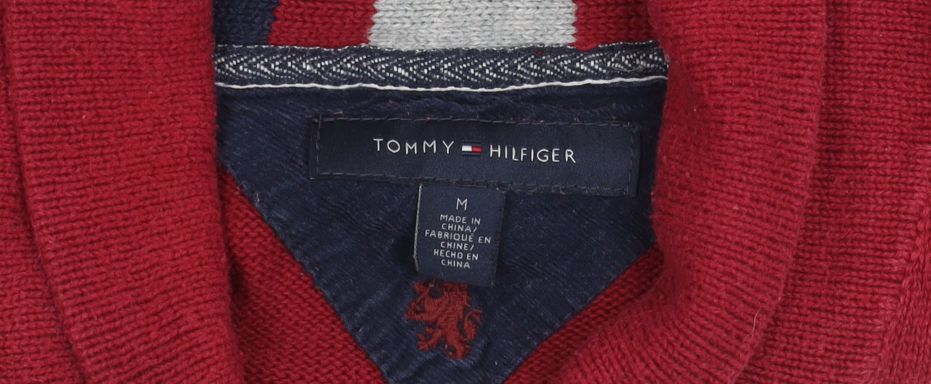 Tommy Hilfiger Men's Red Cotton Pullover Jumper M
