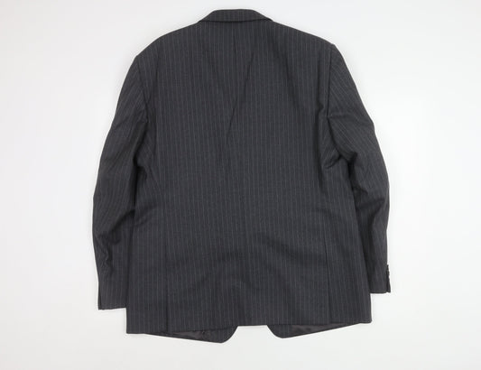 Magee Men's Grey Striped Blazer, Size 44S
