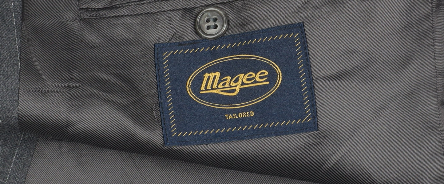 Magee Men's Grey Striped Blazer, Size 44S