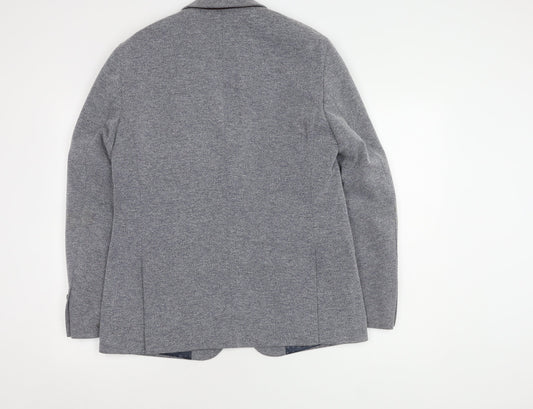 Jack & Jones Men's Grey Blazer, Size 50, Notch Lapel