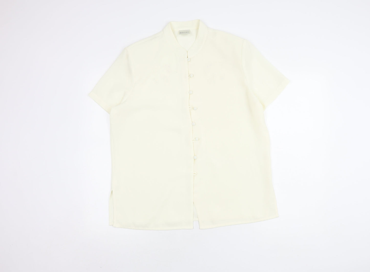 Eastex Women's Ivory Button-Up Shirt, Size 14 - Classic & Casual