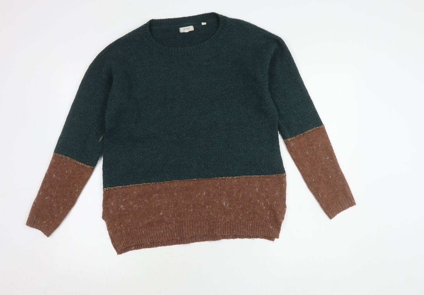 Fat Face Women's Brown Green Pullover, UK 8