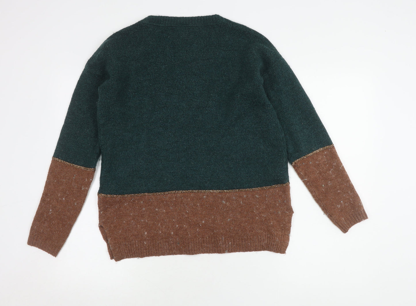 Fat Face Women's Brown Green Pullover, UK 8