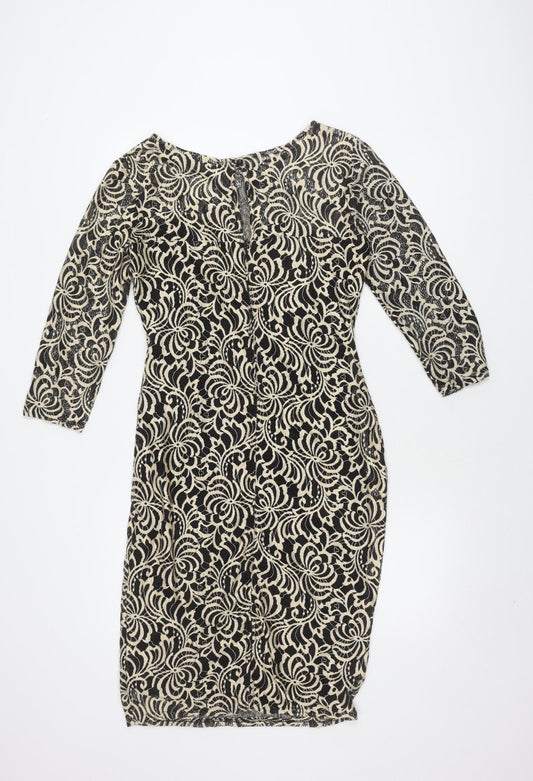 Joe Browns Women's Black Floral Sheath Dress Size 12