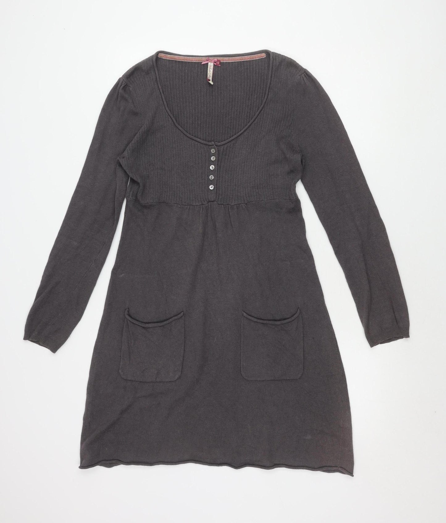 White Stuff Women's Grey Knit Dress Size 12