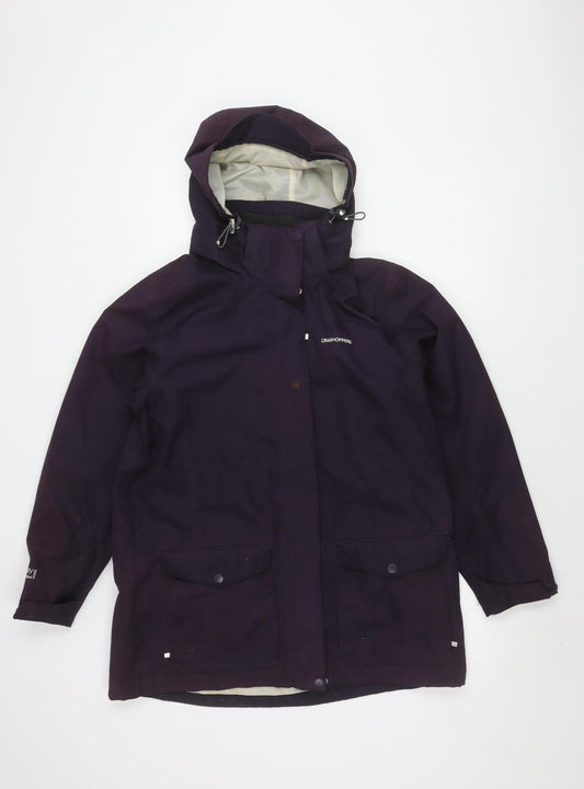 Craghoppers Women's Purple Waterproof Hooded Jacket Size 14