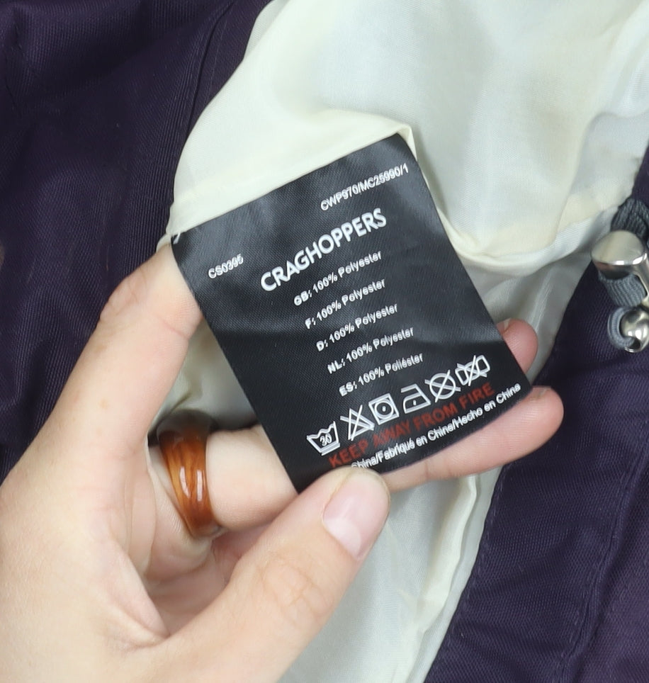 Craghoppers Women's Purple Waterproof Hooded Jacket Size 14