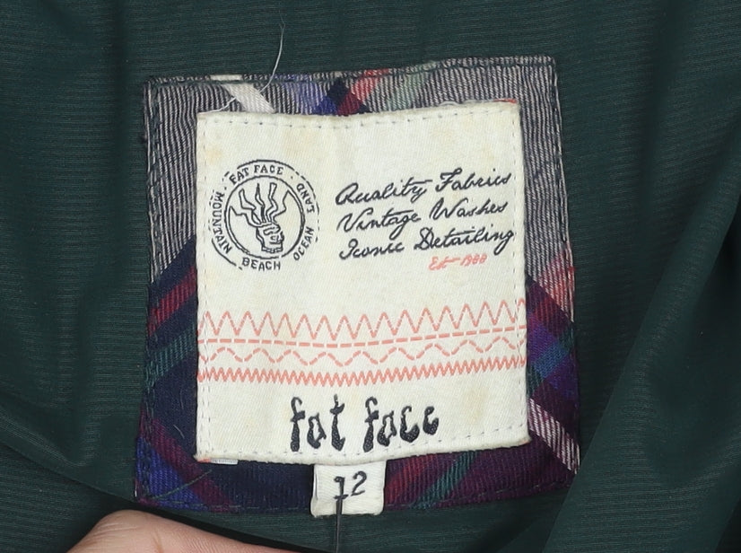 Fat Face Women's Green Puffer Jacket Size 12