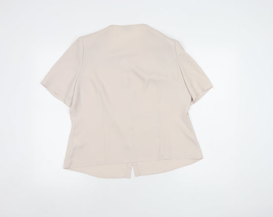 Eastex Women's Beige Button-Up Shirt Size 14