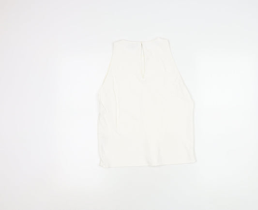 Womens UK Size XS Massimo Dutti White Viscose Blouse