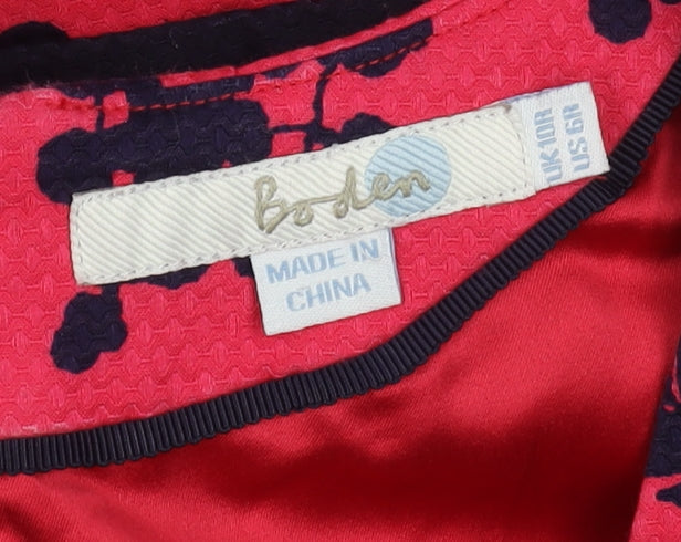 Boden Women's Red Sheath Dress, Size 12, V-Neck, Floral