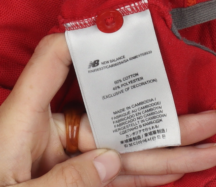 New Balance Men's Red Polo, Size S, Short Sleeve