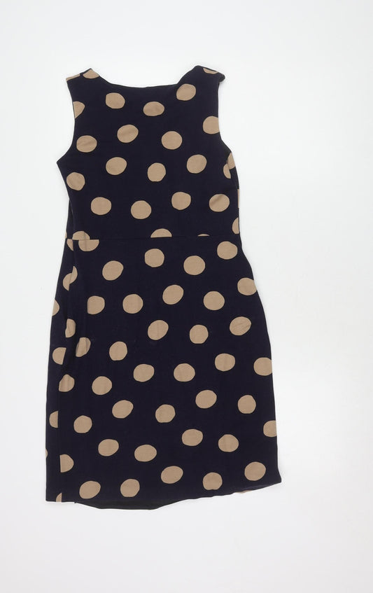 Laura Ashley Women's Blue Polka Dot Sheath Dress Size 10