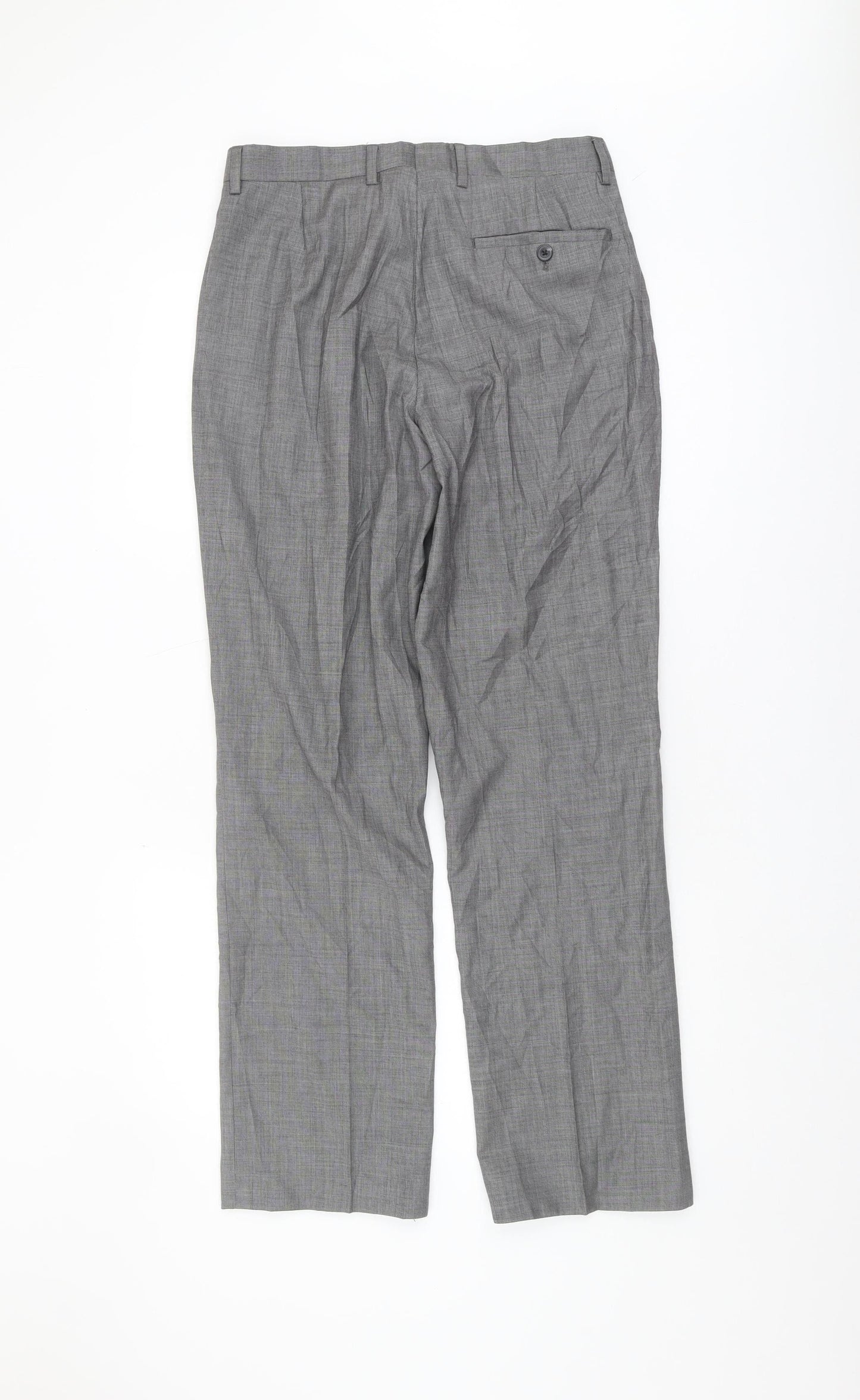 T.M.Lewin Men's Grey Wool Trousers, Size 36, Formal Wear