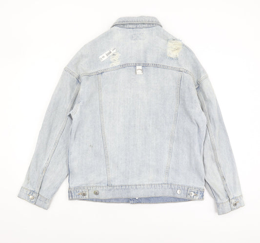 izzue Men's Blue Denim Jacket M, Basic Casual Style