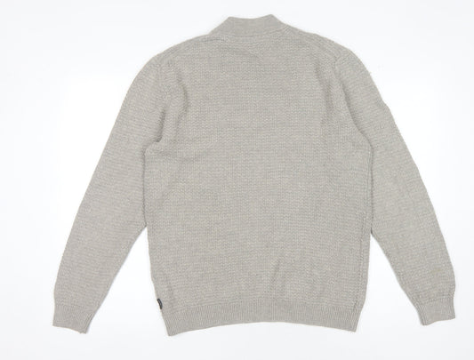 Ted Baker Men's Grey Waffle-Knit Jumper, Size M, Winter Essential