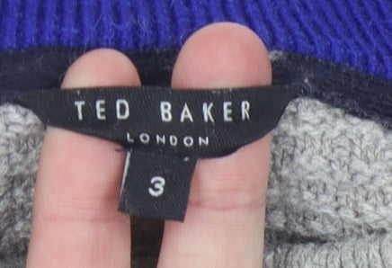 Ted Baker Men's Grey Waffle-Knit Jumper, Size M, Winter Essential