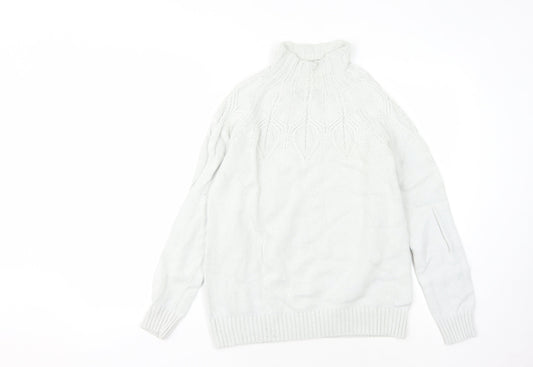 Fat Face Women's Ivory High Neck Jumper Size 8