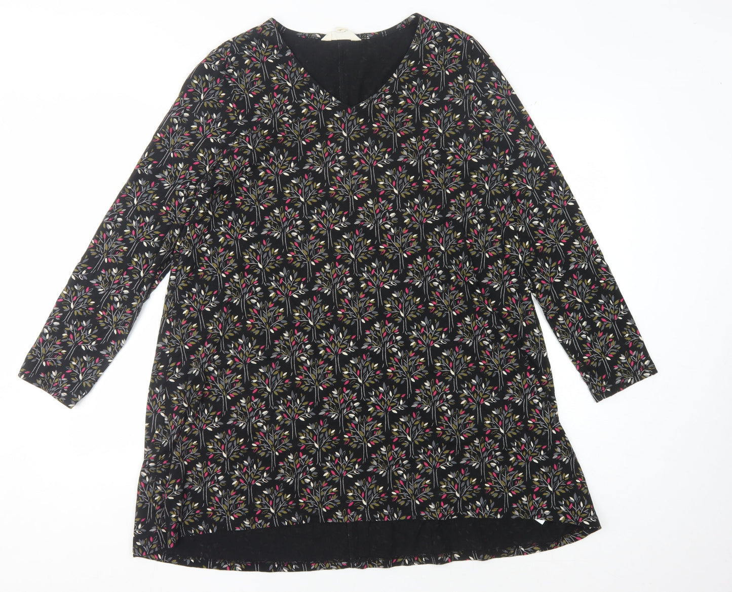 Seasalt Cornwall Women's Floral Black Shift Dress, Size 14