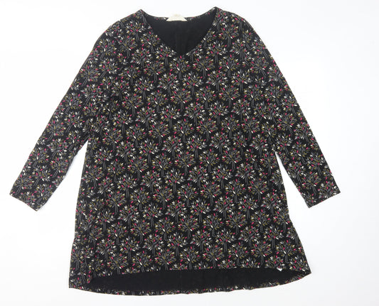 Seasalt Cornwall Women's Floral Black Shift Dress, Size 14