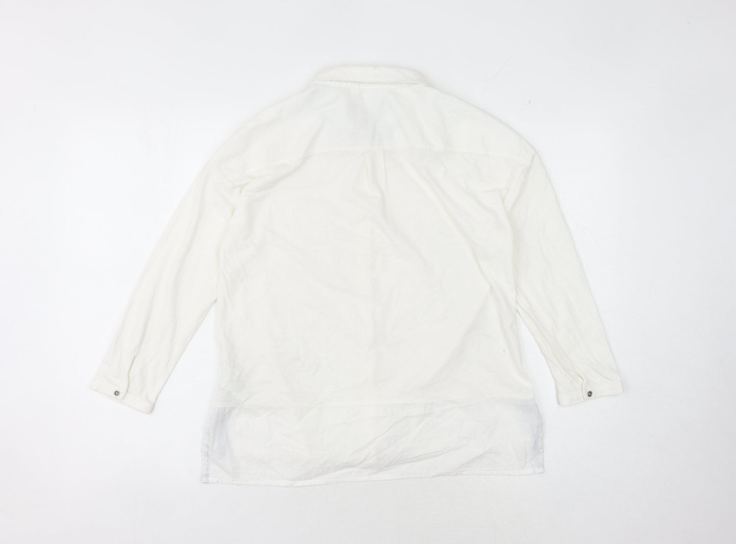 White Stuff Women's White Button-Up Shirt Size 10