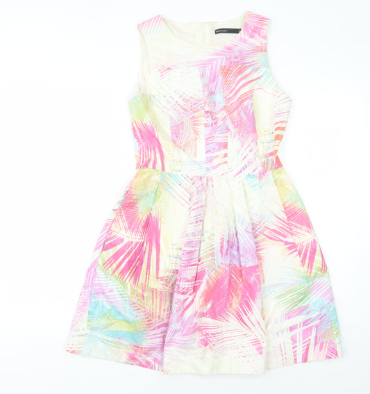 Karen Millen Women's Multicoloured Fit & Flare Dress Size 10